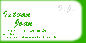 istvan joan business card